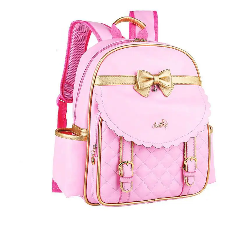 Korean Style Children School Bags For Girls PU Leather Backpack Kids