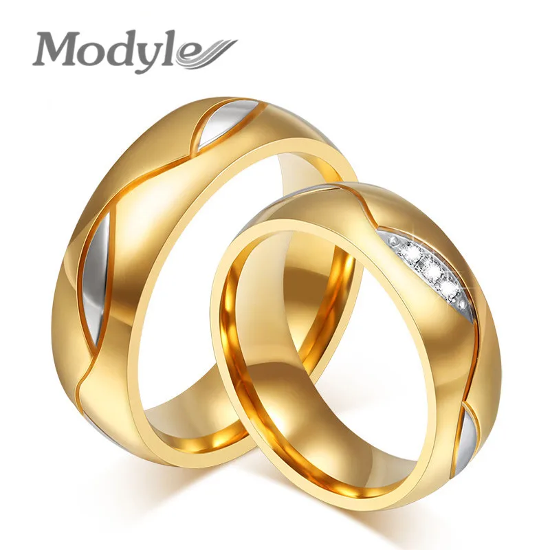 

Modyle Gold-Color 6mm Wide Wedding Rings for Men and Women Jewelry