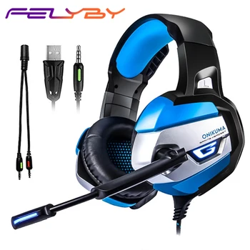 

FELYBY K5 Game Noise Cancelling Headphones with Microphone Headphones for PC Games Eating Chicken Headphones