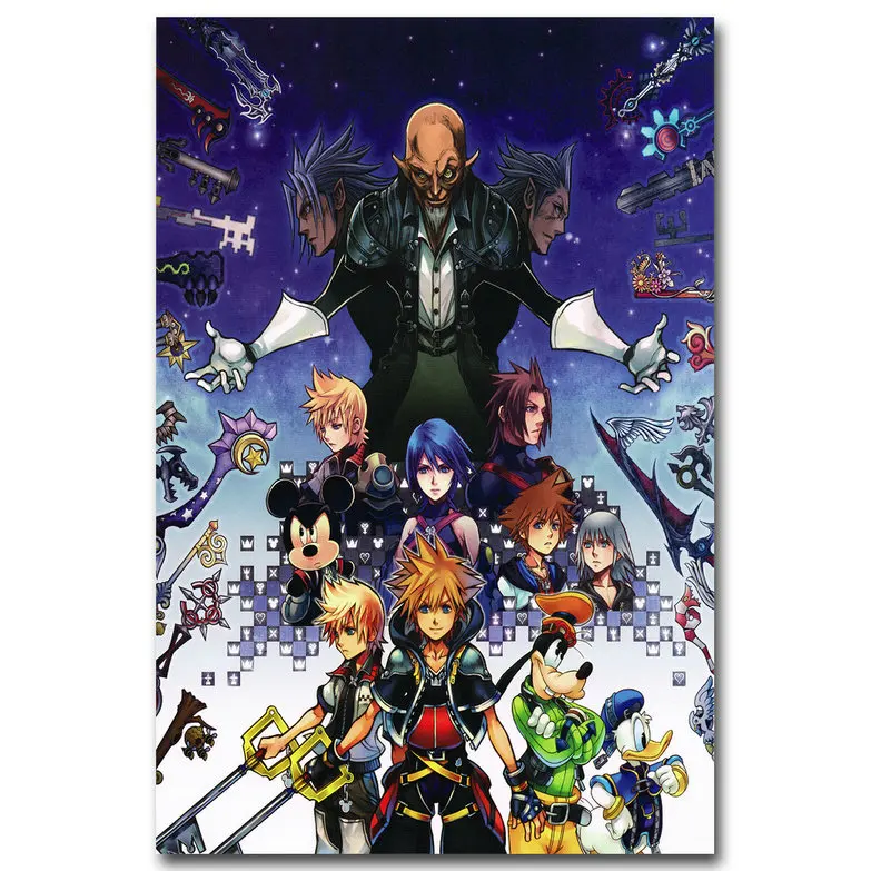 Nicoleshenting Kingdom Hearts 1 2 игры книги по искусству Шелковый плакат 12x18 24x36 дюймов стены картину дома гостиная украшения Kairi Sora 010 - Цвет: Picture 3