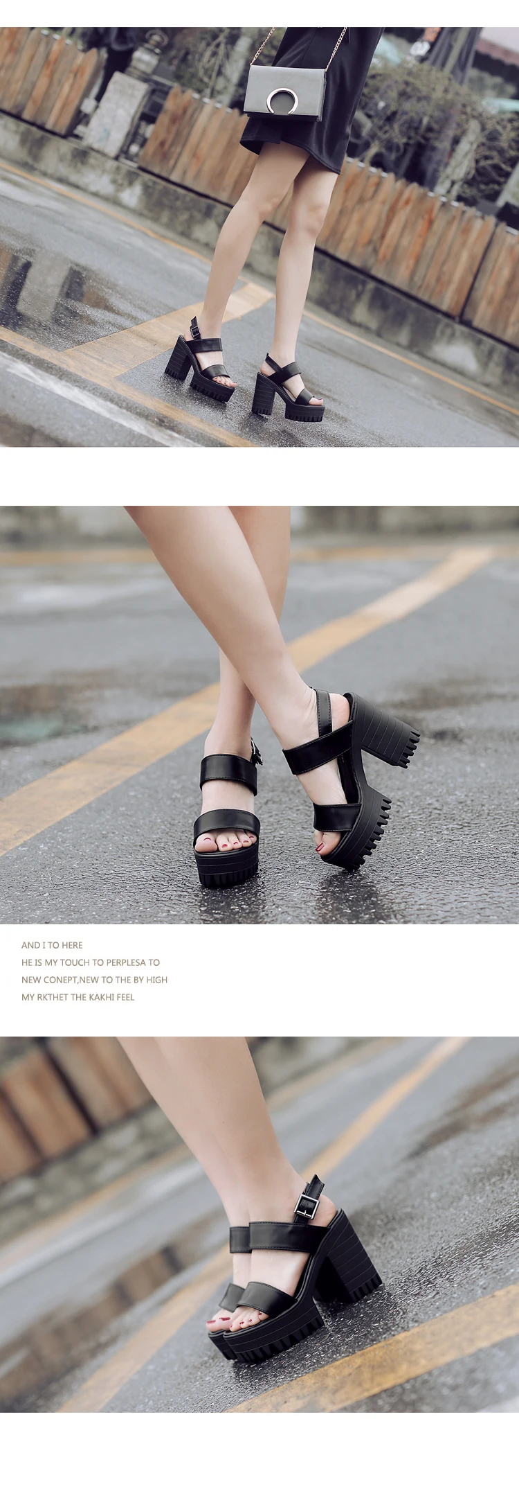 Босоножки на не сужающемся книзу массивном каблуке; обувь в стиле панк; Босоножки на платформе и высоком каблуке; женская летняя обувь; sandalias romanas; женские белые босоножки; YMA751
