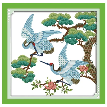 

Longevity Crane Counted Cross Stitch 11CT 14CT Cross Stitch Set Animal Cross-stitch Kit Embroidery Needlework