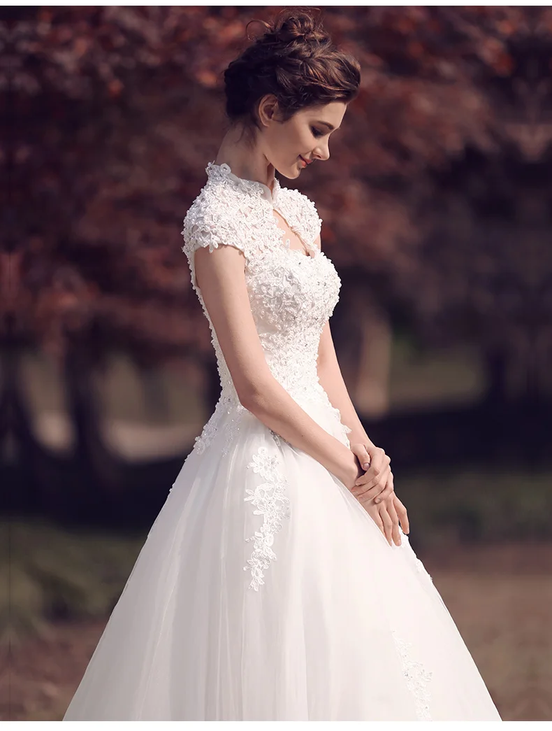 Красивые белые свадебные платья Emily со шнуровкой и бусинами 2020 вечерние Vestido De Novia