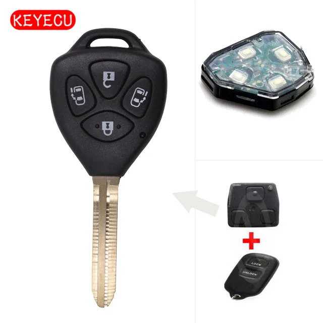 

Keyecu Remote Car Key Fob 4 Button 314.3MHz 4D67 Chip for Toyota Alphard G 2001 2002 2003 2004,P/N:89070-58260