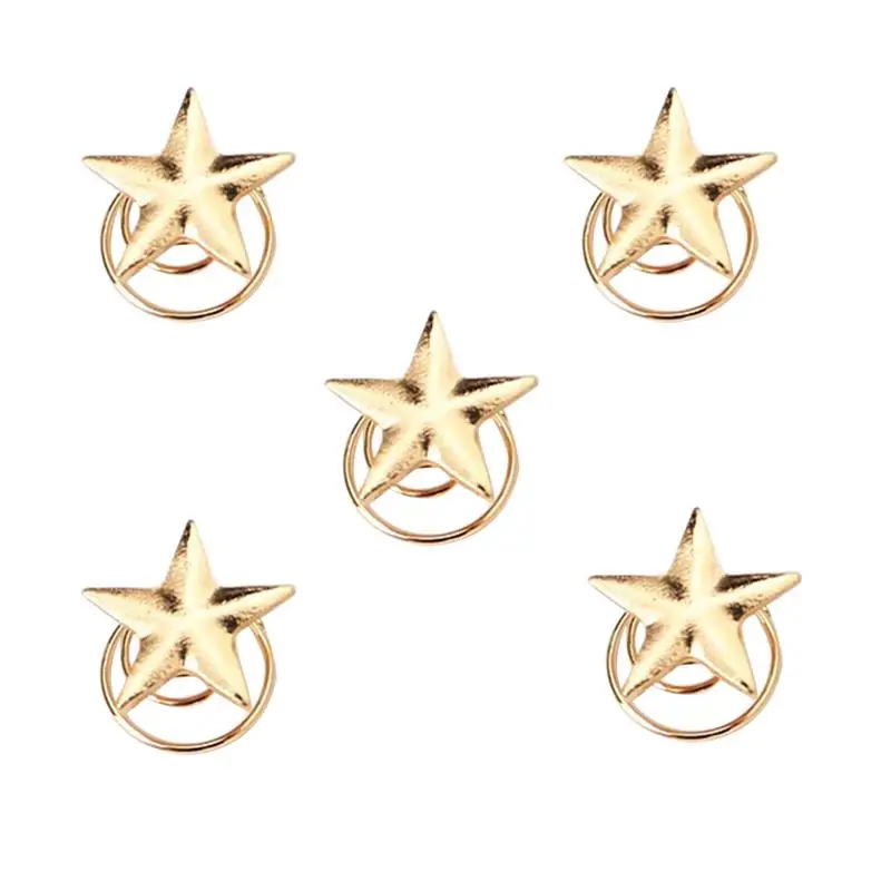 

5pcs New Mini Metal Golden Star Hairpins Women Girl Swirl Hair Pins Spiral Clip Head Pearl Clip Crystal Styling Tools Accessory