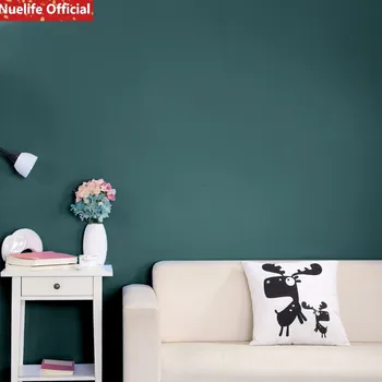 

Retro green solid color pattern pvc self-adhesive wallpaper bedroom bedroom living room children room solid color wallpaper