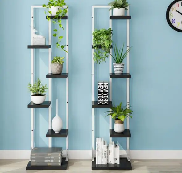 Flower frame wrought iron multi-layer interior decoration floor space fleshy flower pot rack flower shelf living room green bar