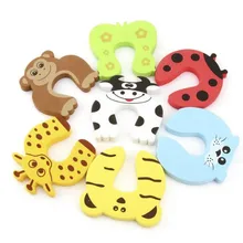 7Pcs/Lot Protection Baby Safety Cute Animal Security Door Stopper Baby Card Lock Newborn Care Child Finger Protector