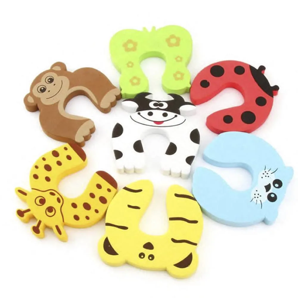 7 Pcs/Lot Protection bébé sécurité mignon Animal sécurité porte bouchon bébé carte serrure nouveau-né soins enfant doigt protecteur (lot de 7)