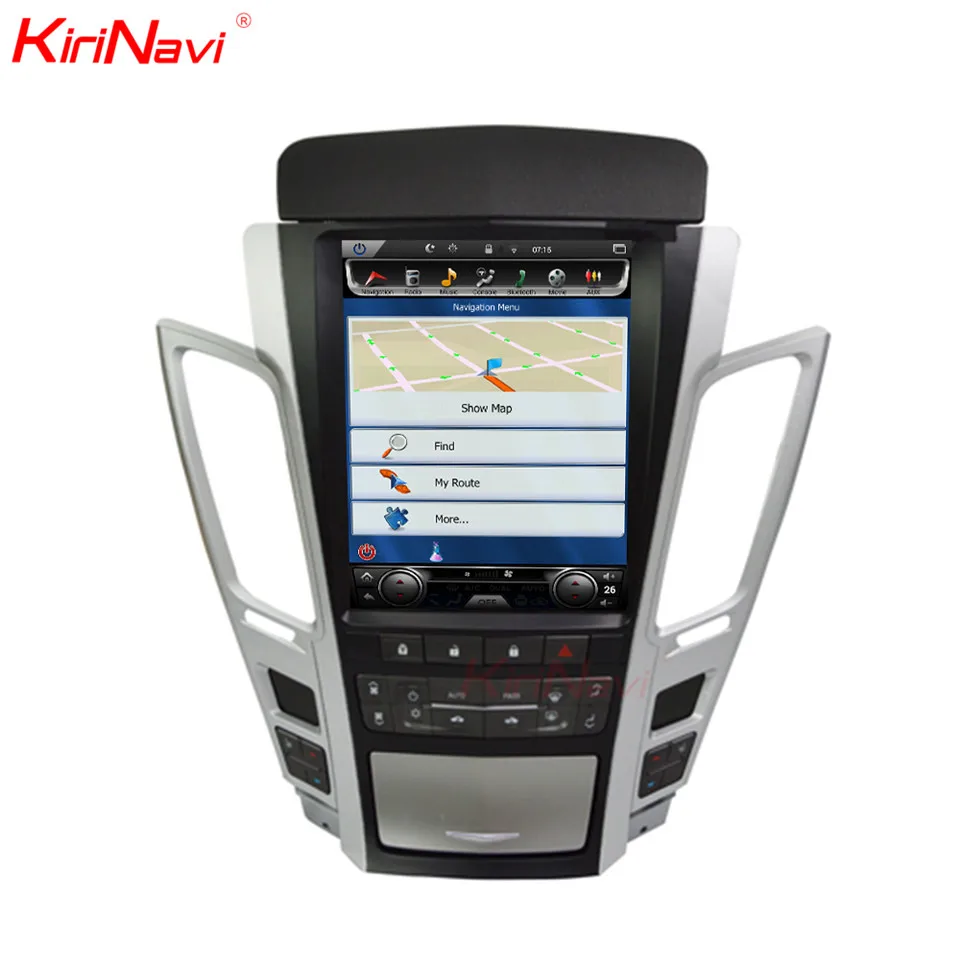 KiriNavi Telsa Style Vertical Screen 1 Din Android 8.1 10.4" Car Radio Gps Navigation For Cadillac CTS Old SRX Car Dvd Player 4G