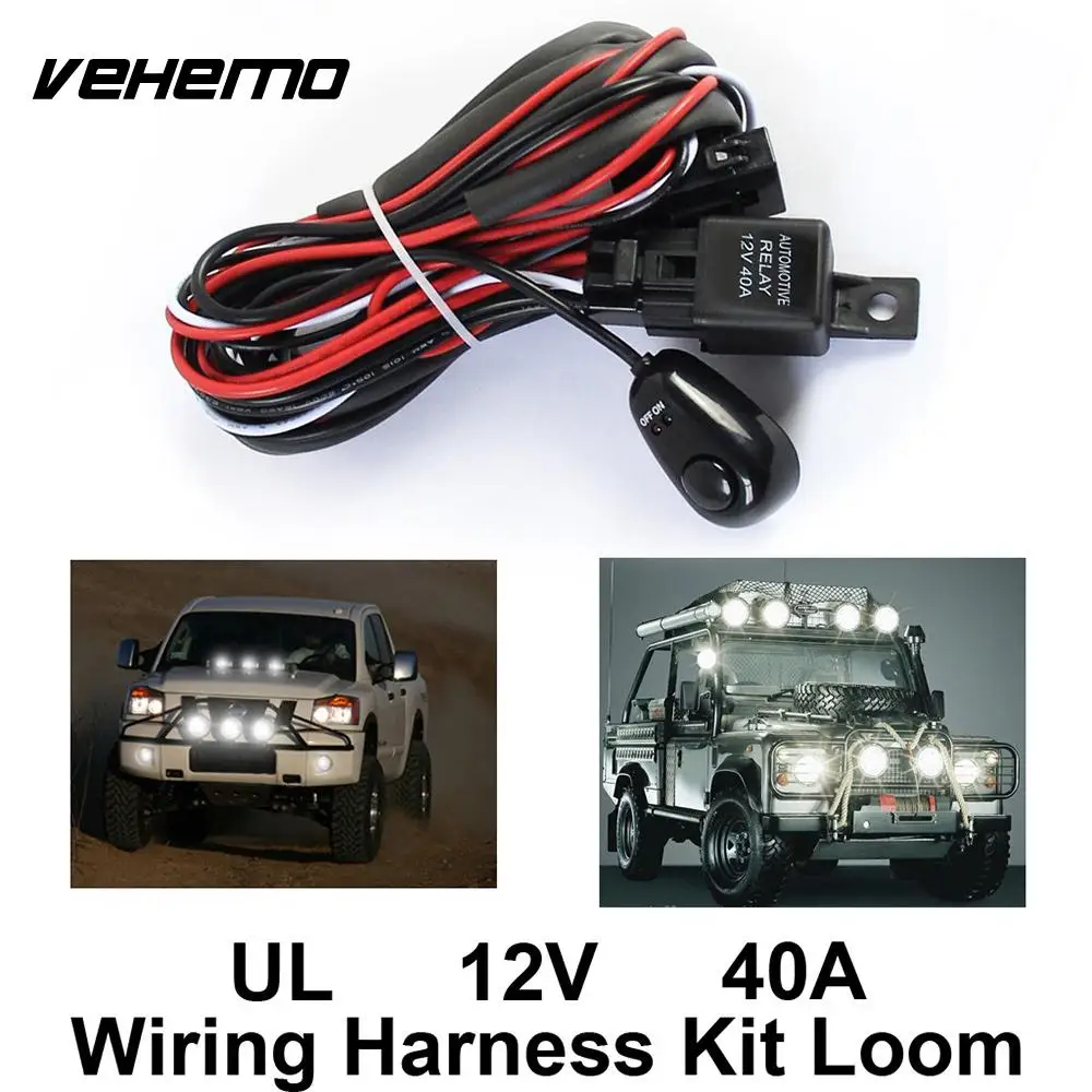 Copper Line Connecting 2 LED Wiring Harness Kit Headlight Wiring Fog