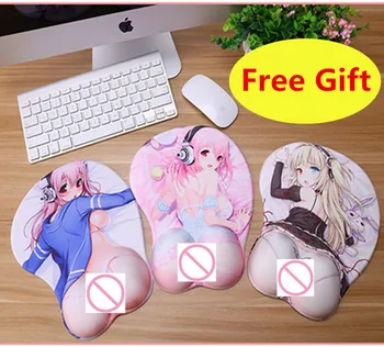 

Japanese Anime 3D Mouse Pad Wristbands Cartoon Creative Sexy Mouse Pad Chest Laptop Soft Boobs Breast Wrist Rest Support Desktop