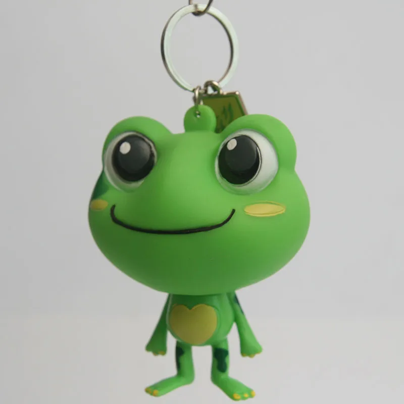 1pcs Cute cartoon frog keychain keychain bag pendant rubber animal frog