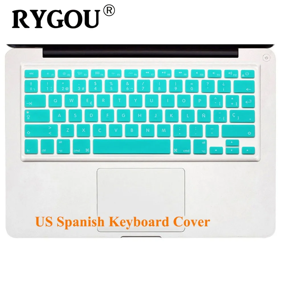 

RYGOU US Enter Spanish layout Silicone Keyboard Protector Cover Stickers skin For Macbook Air 13 Pro Retina 13 15 17 Key Cover