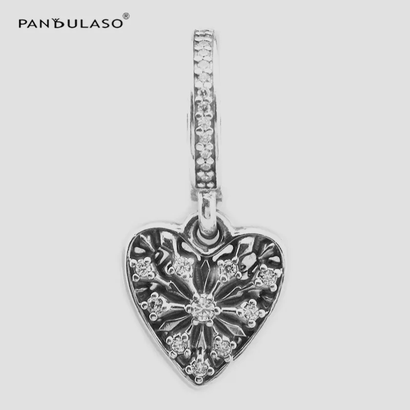 

Pandulaso Heart of Winter Dangle Charms For Jewelry Making Fits Snake Chain Bracelets Sterling Silver Jewelry Woman DIY