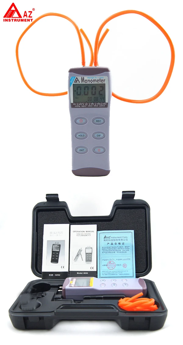 Цифровой манометр прибор измерение разницы Давление тестер AZ-8205