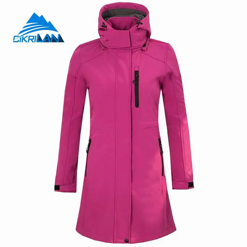 

Womens Water Resistant Sport Softshell Long Jackets Hiking Climbing Skiing Outdoor Jacket Women Camping Trekking Fishing Coat