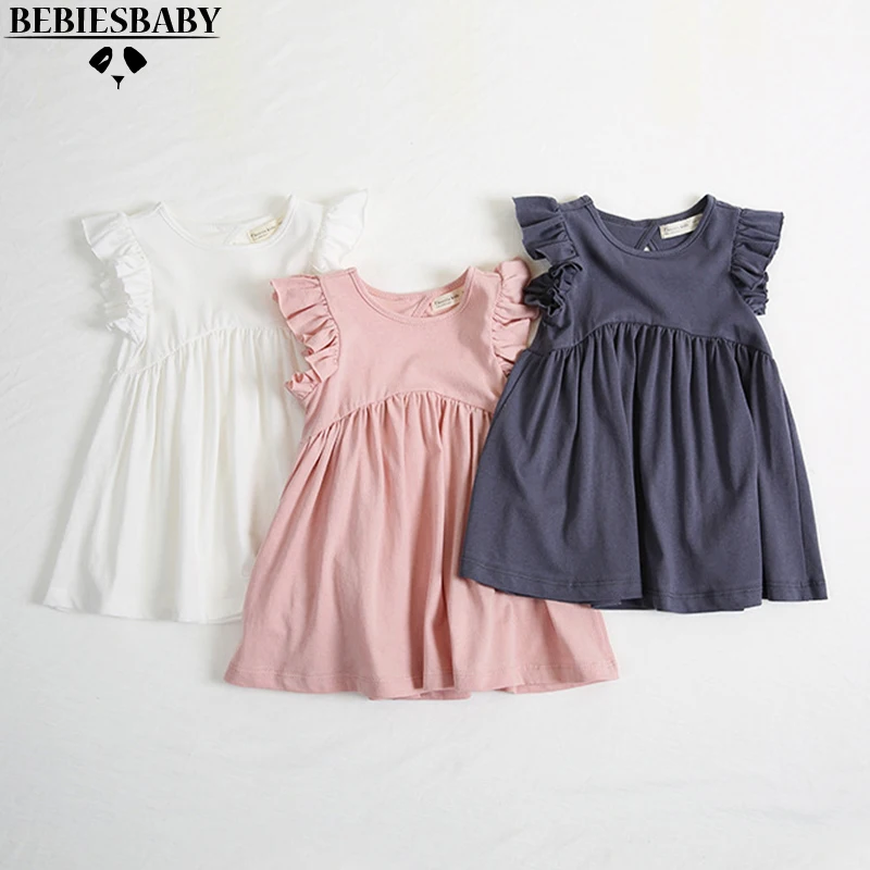 Baby Girls Dresses KIDS Newest Summer Dress  Fly Sleeve Hollow out Dress With Cotton Children Summer Back Hollow Out Dress 1-6Y (13)