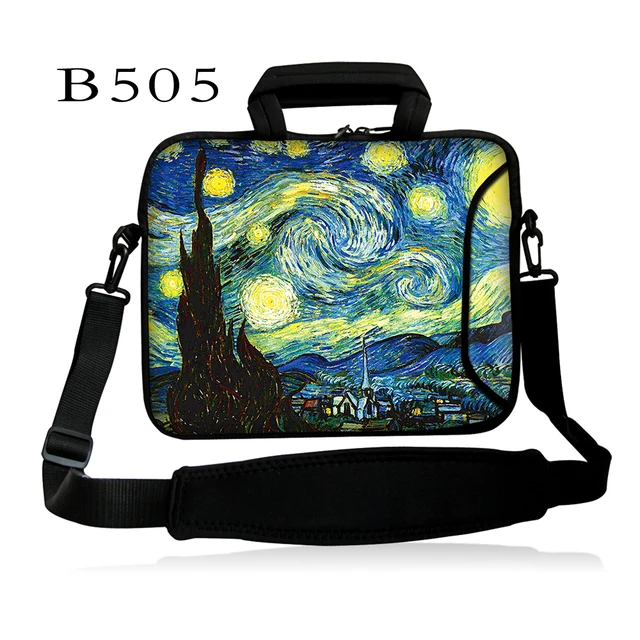 Cheap Van Gogh Sky 10'' 11.6" 13.3" 14" 15" 17.3" 17.4" Tablet PC Portable Laptop Bag Notebook Case Cover Sleeve Shoulder Strap Pocket