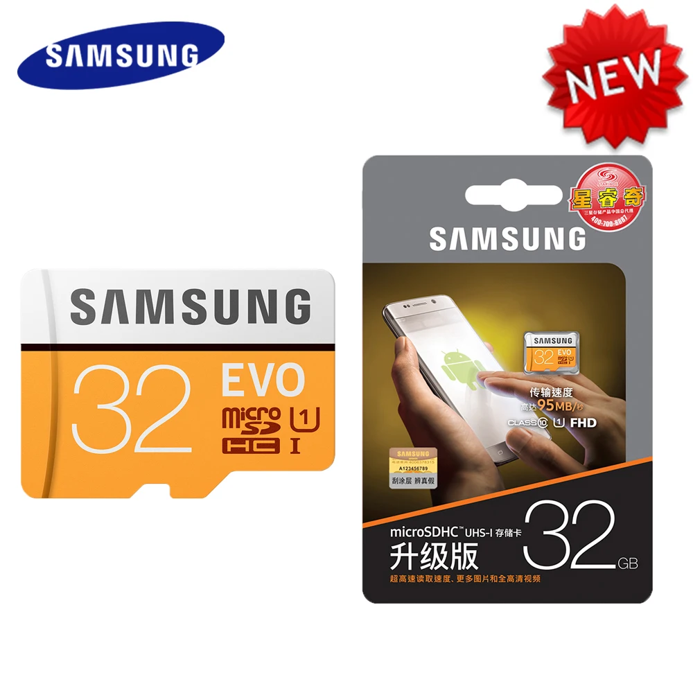 100 Original SAMSUNG Memory Card EVO 64GB U3 16GB Class10 Micro SD