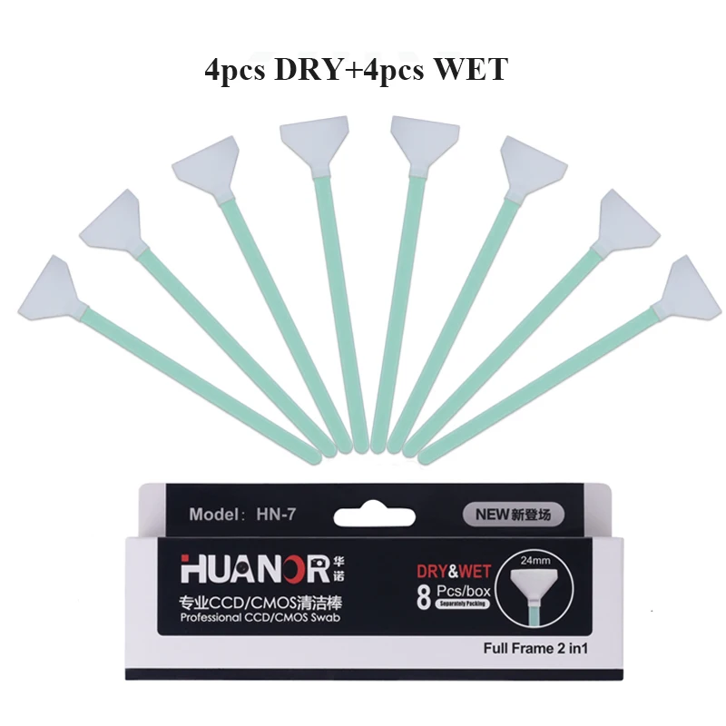 

Professional 8pcs Dry + Wet Sensor Cleaner Full Frame 24mm CCD SWAB for DSLR Filters Lens