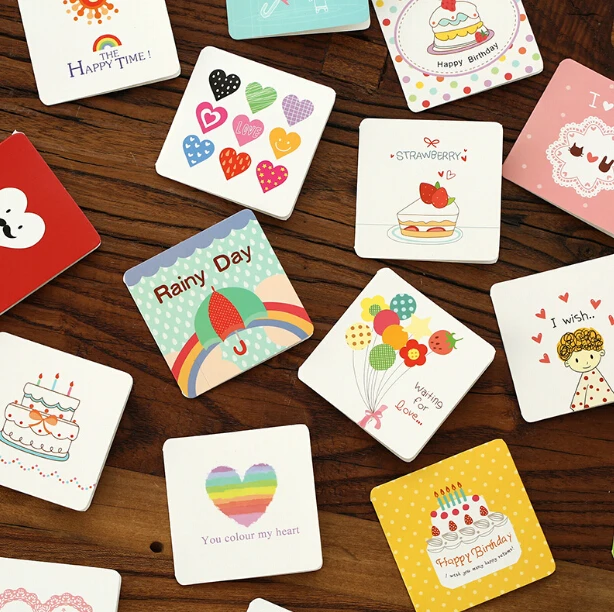 

2 pcs/lot Sweet Cartoon Design Greeting Cards Gift Birthday Card(tt-4044)