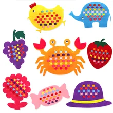 Bordado de pano para crianças, faça você mesmo, aprendizagem precoce, artesanato, brinquedo, manual de jardim de infância, montessori, ensino, brinquedos educativos para crianças