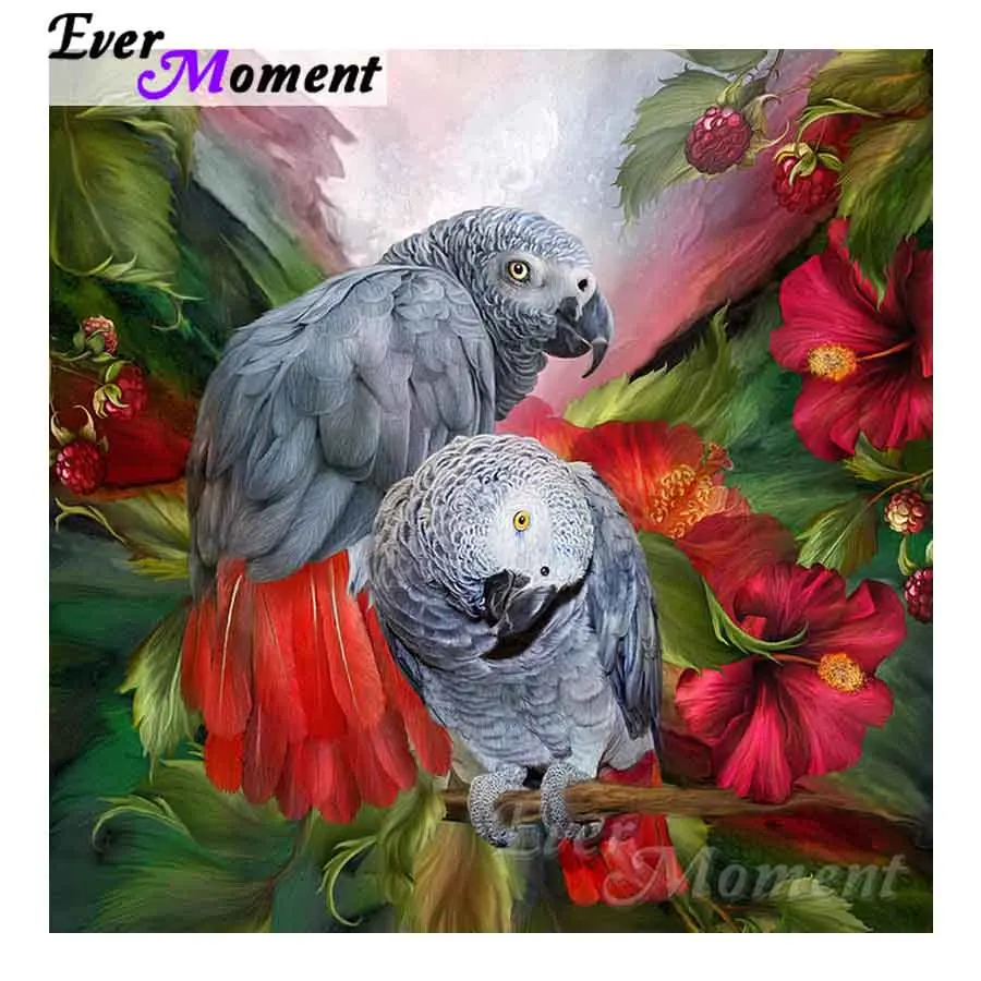 Ever Moment 5D DIY алмазная живопись для влюбленных попугая Алмазная мозаика квадратные