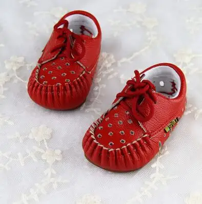 Весенне-летняя детская обувь для малышей 0-1 лет сандалии из натуральной кожи дышащая обувь с мягкой подошвой для малышей - Цвет: red 1
