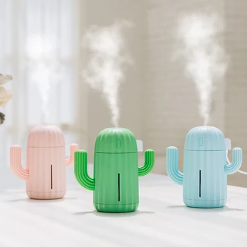 

340ML USB Mini Air Humidifier Cactus Timing Aromatherapy Diffuser Mist Maker Fogger Aroma Atomizer for Home