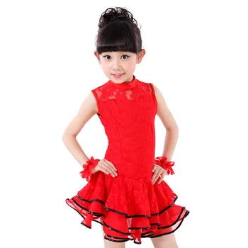 

High quality Lotus Leaf Skirt Girls Tutu children's ballroom stage clothing girls Latin dance skirts dress perfoming costumes