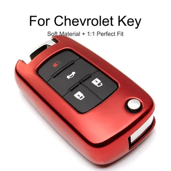 

TPU Protection Car Key Case Cover Skin Shell For Chevrolet Cruze Aveo Captiva Epica Sail Lacetti Mrlibu Key Fob Chain Rings