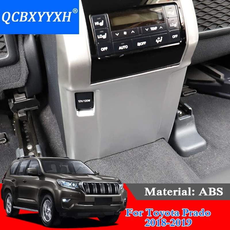

QCBXYYXH Car Styling ABS Armrest box kick-proof decorative sequins Rear cigarette lighter Decoration Cover For Toyota Prado 2018