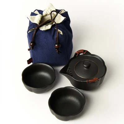 Индивидуальный китайский чайный набор кунг-фу, керамический портативный чайный горшок, набор чайных чашек Gaiwan для путешествий, чайная церемония, чайная чашка, прекрасный подарок - Цвет: B