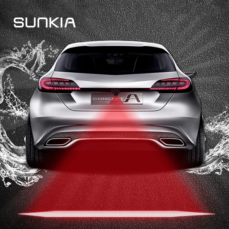 SUNKIA Автомобильная Лазерная противотуманная фара красная прямая линия