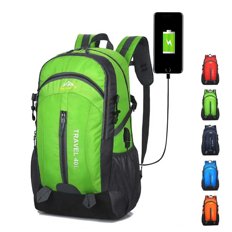 

40L Waterproof Backpack USB Charge Hiking Bag Cycling Climbing Backpack Travel Outdoor Bags Men Women Anti Theft Sports Bag