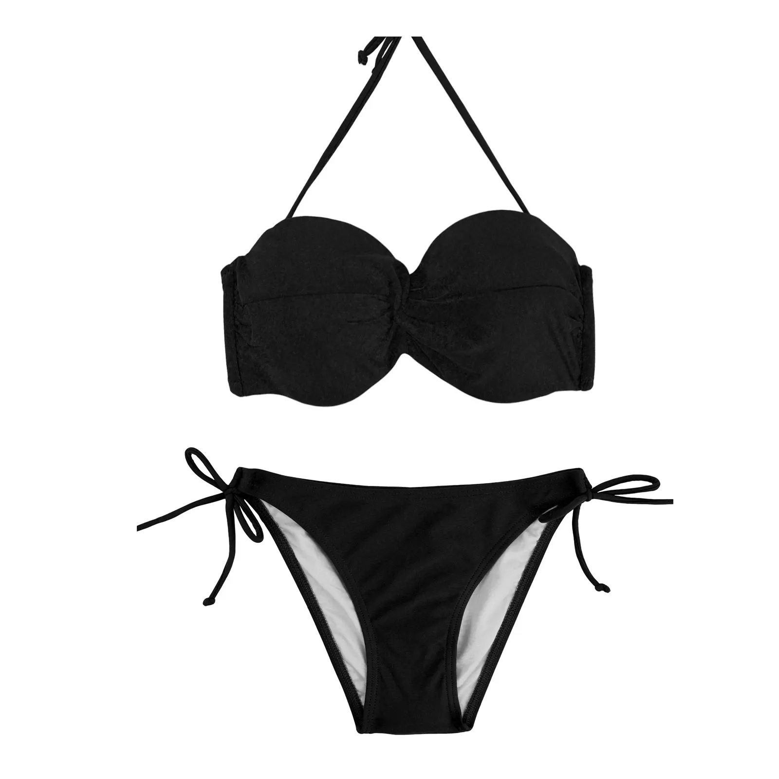 

Solid Sexy Bikini Set Brazilian Low Waist Push UP Swimwear Women Halter Swimsuit Female Bathing Suit 2016 Sport Beach Wear S M L