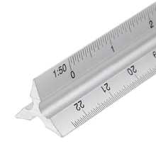 Regla técnica para ingenieros, escala triangular de aluminio y Metal, 30cm, 12