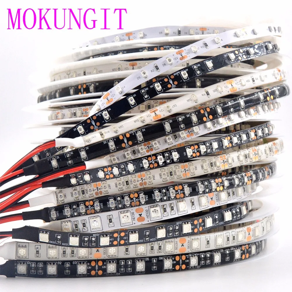 5M 395 405nm Black /White Ultraviolet UV led strip 5050 3528 UV SMD