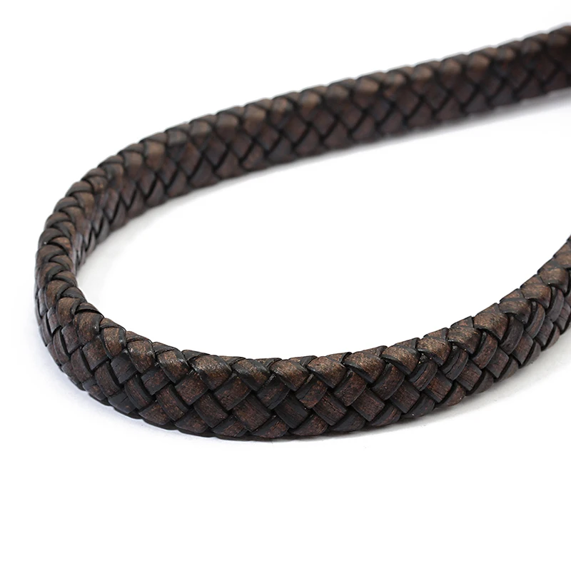 1 ярд/лот 10 мм 12 мм ширина черный коричневый плоский натуральная кожа шнур, веревка нить для браслетов материалы для изготовления ювелирных изделий