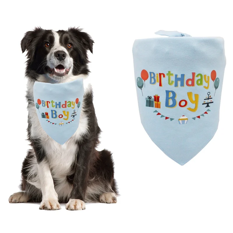 Cute Party Pet Bandana Scarf Cotton Dog Birthday