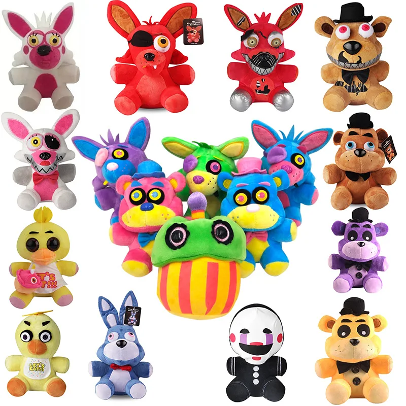 

18cm FNAF Five Nights at Freddy's Bonnie Chica cupcake Foxy Golden Freddy Fazbear Nightmare Sister Location Kids Plush Toys