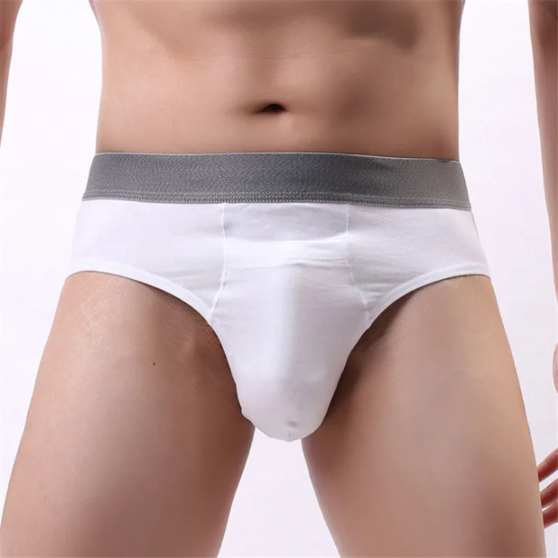 Special convex pouch briefs in gray belts men's underwear uomo pure cotton breathable triangles panty (3)