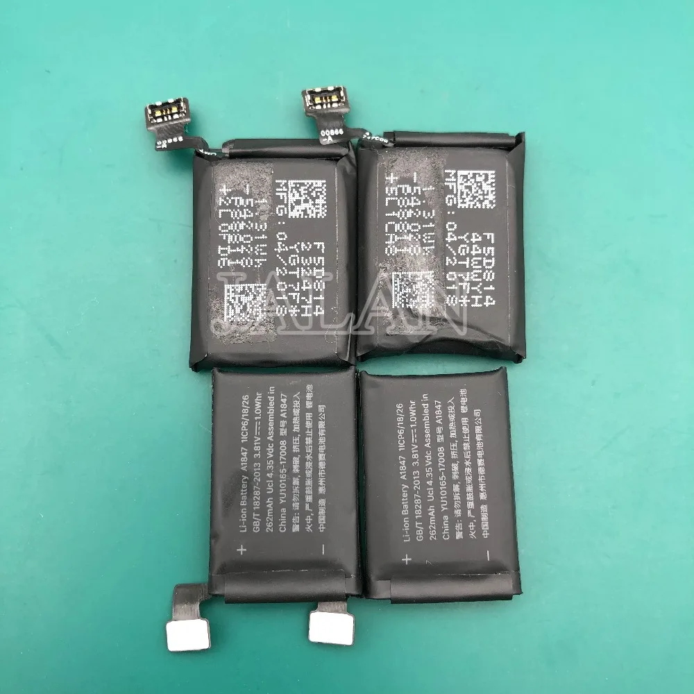 Оригинальная батарея для Apple Watch Series 3 gps 38 мм A1847 реальная 262 мАч 42 мм A1875 реальная 342 мАч Высокая емкость протестирована