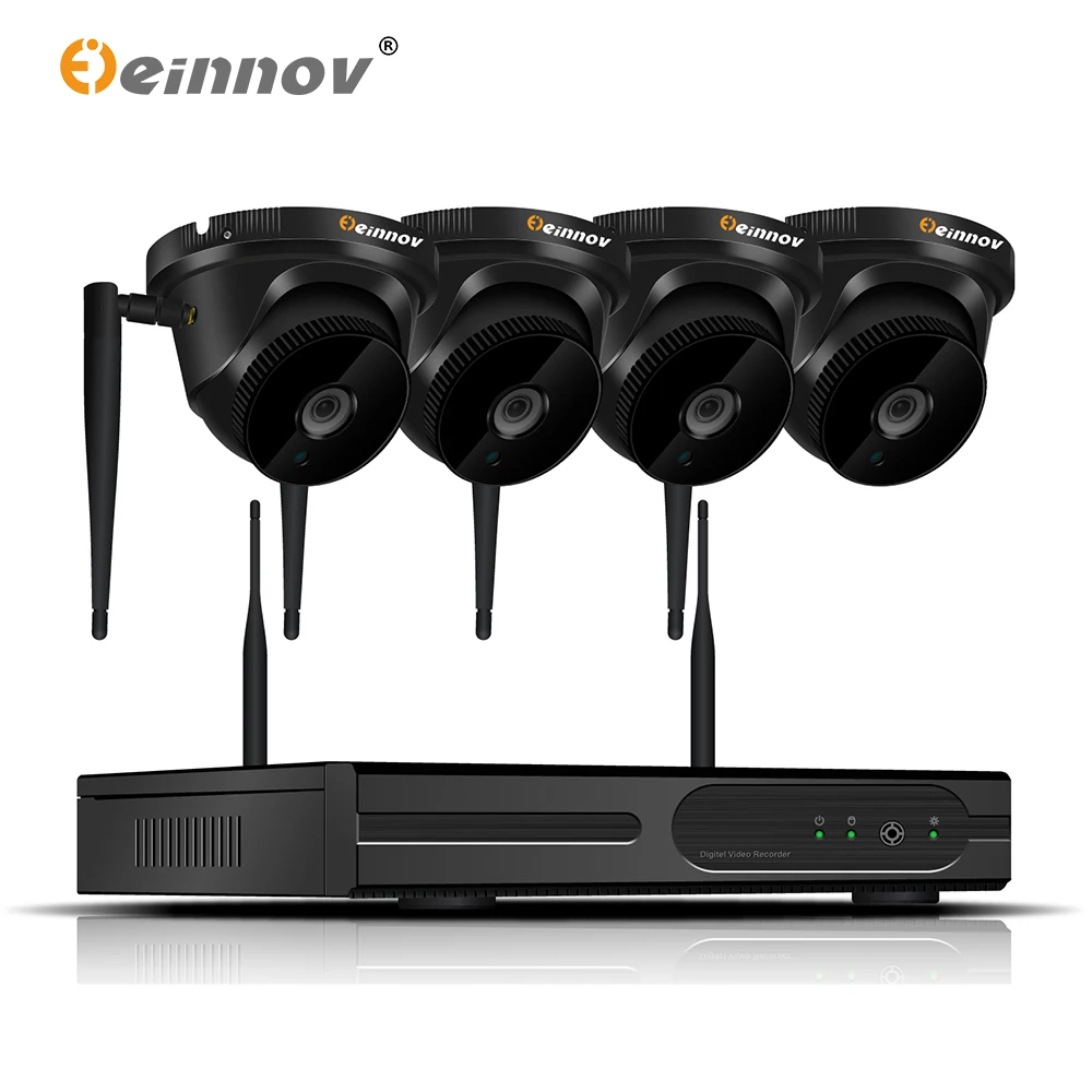 

Einnov 4CH 2MP 1080P Video Surveillance Wifi Kit CCTV IP NVR Wi-Fi Wireless Security Camera System Dome Camera IR Waterproof HD