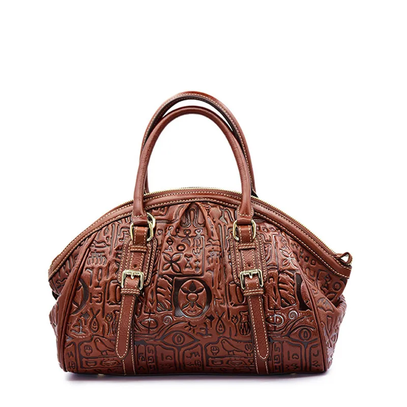 

Luxury 100% Genuine Leather Women Bag\Handbag Fashion Retro Dumplings Shell Tote Top Cowhide Embossed ladies' Shoulder Bag~13B67