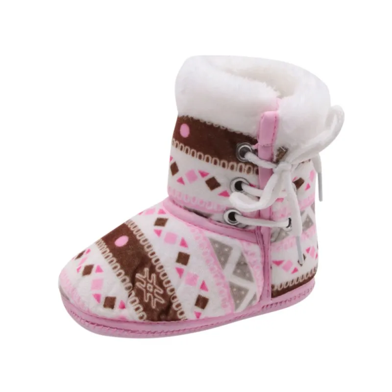Сезон осень-зима; теплые флисовые зимние ботинки для маленьких девочек и мальчиков; нескользящие ботинки для детей 0-18 месяцев