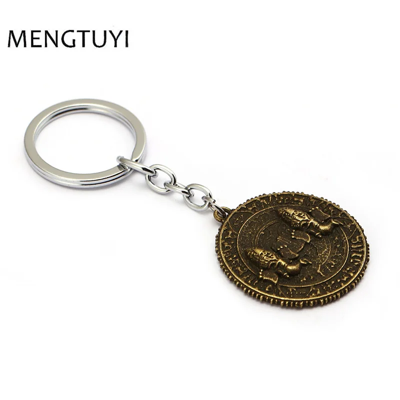 J Store Uncharted Keychain Commemorative coins bronze Key chain for