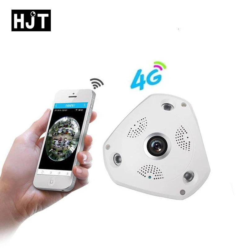 

HJT HD 960P 1.3MP IP Camera 4G WIFI Built-in Audio Fisheye 360 degrees wide angle Micro Sd Card Slot Security Indoor P2P Onivf