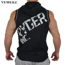 Мужские хлопковые толстовки с капюшоном, одежда для фитнеса, майка для бодибилдинга, мужские футболки без рукавов, рубашка, на каждый день, жилет